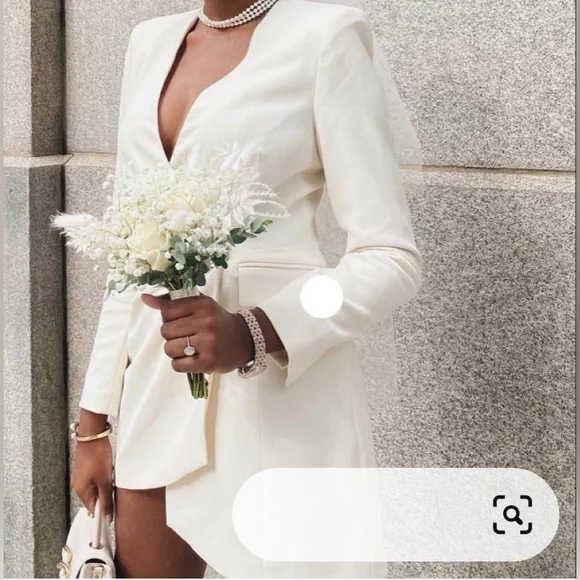 Zara Dresses New Zara Blazer Dress Ivory Size Xs Poshmark